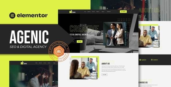 Agenic - Creative SEO & Digital Agency Elementor Free Template Kit 