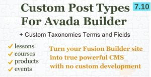 Custom Post Types, Taxonomies and Fields for Avada Builder