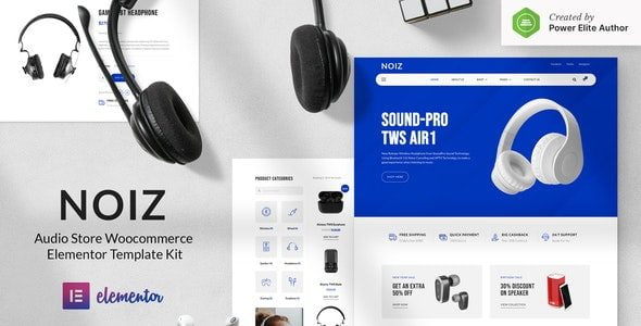 Noiz - WooCommerce Elementor Template Kit for Audio Store
