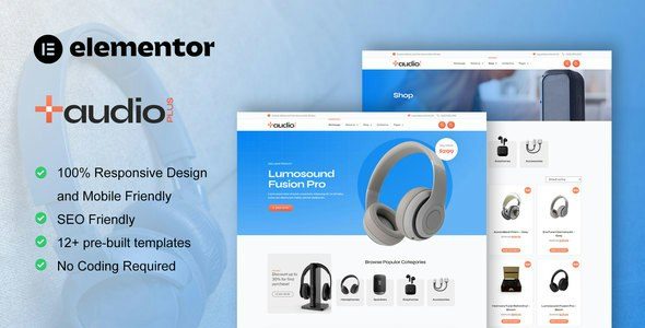 AudioPlus - Audio Store WooCommerce Elementor Template Kit