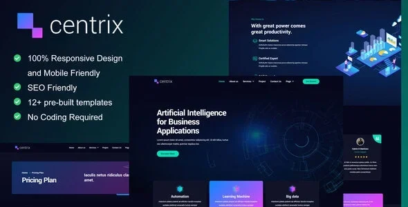 Centrix - Artificial Intelligence & Technology Services Elementor Template Kit