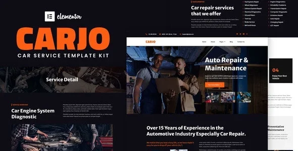 Carjo - Car Services & Repair Elementor Template Kit