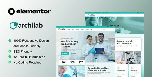 ArchiLab - Research & Laboratory Elementor Pro Template Kit