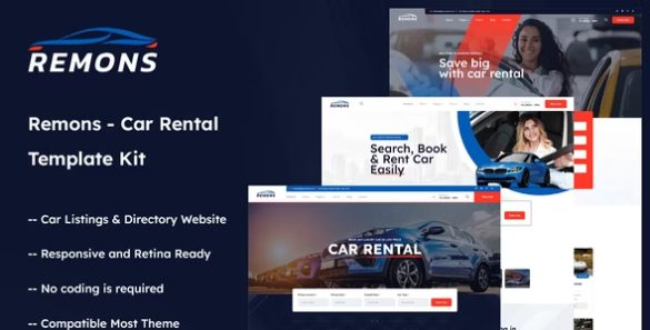 Remons - Car Rental Elementor Template Kit