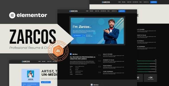 Zarcos - Professional Resume & CV Elementor Template Kit