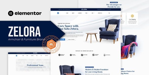 Zelora - Armchair & Furniture Brand Elementor Template Kit