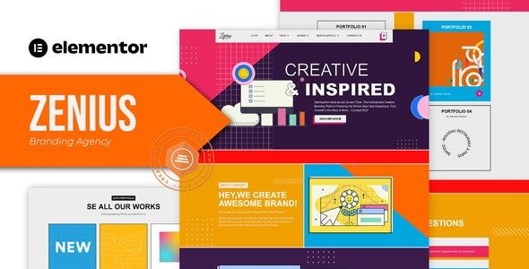 Zenius - Colorful Branding Agency Elementor Template Kit
