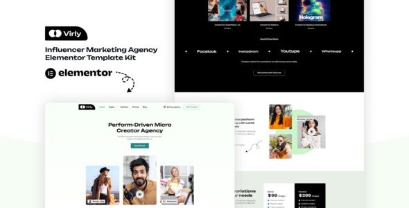 Virly - Influencer Marketing Agency Elementor Template Kit
