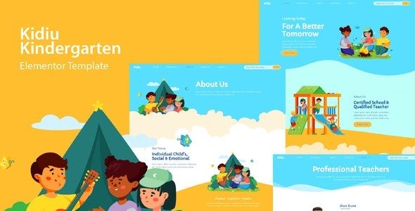 Kidiu Kindergarten Free Elementor Template Kit