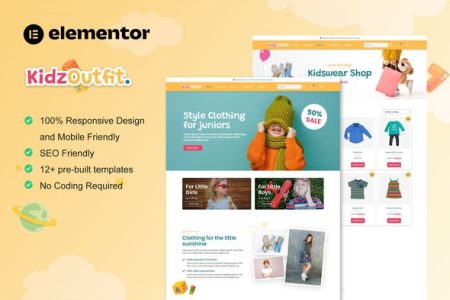 KidzOutfit Elementor Template Kit Free Download