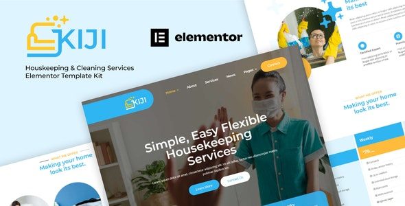 Kiji - Houskeeping & Cleaning Services Elementor Template Kit