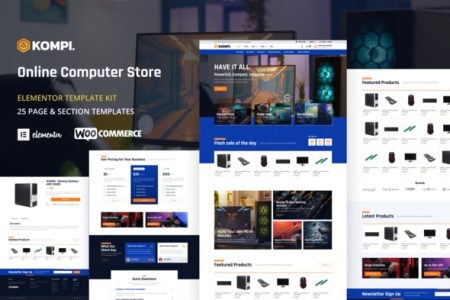 Kompi Elementor Template Kit Free Download