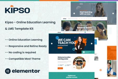 Kipso - Online Education Learning Elementor Template Kit Free Download