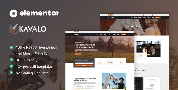Kavalo - Horse Riding Club Elementor Pro Template Kit