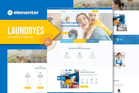 Laundryes Elementor Template Kit Free Download 