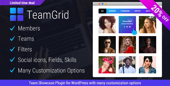Free Download Team Grid WordPress Plugin with GPL Version