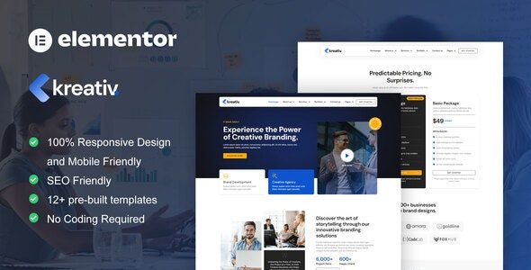 Kreativ Elementor Template Kit Free Download