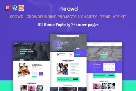 Krowd Elementor  Template Kit Free Download 