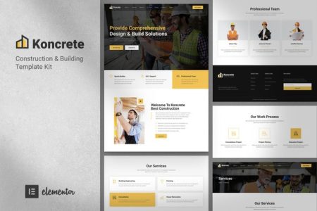Koncrete Elementor Template Kit Free Download 