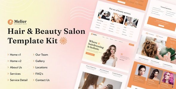 Melier | Hair & Beauty Salon Elementor Template Kit