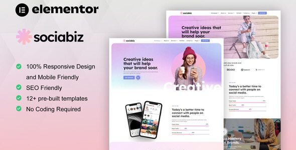 SociaBiz - Digital Marketing Agency Elementor Pro Template Kit