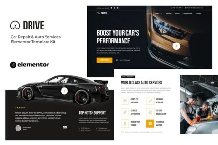 Drive Elementor Template Kit for Car Repair & Auto Service