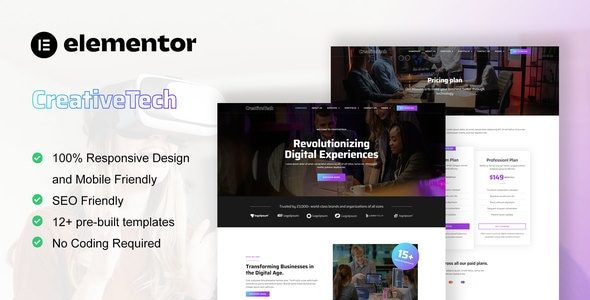 CreativeTech - Digital Marketing Agency Elementor Template Kit