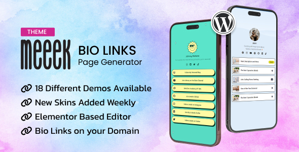 Meeek - Bio Links Builder Theme Free Download GPL Version